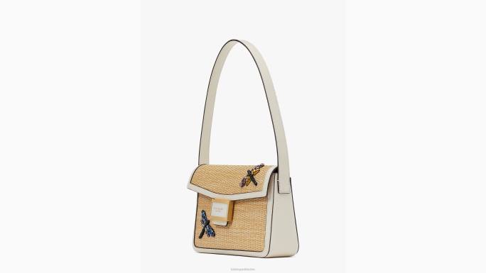 žene Kate Spade prirodni multi katy srednja torba na rame ukrašena slamnatim konjicem pribor 04HN154