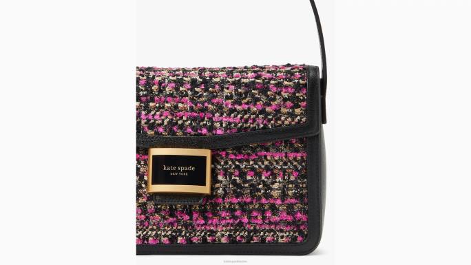 žene Kate Spade roza multi srednja torba preko ramena od katy tvida pribor 04HN336