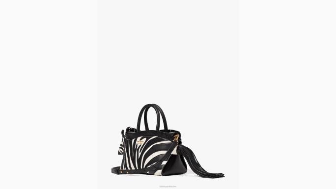 žene Kate Spade crni multi ziggy glatka kožna 3d zebra torba pribor 04HN340