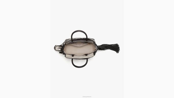 žene Kate Spade crni multi ziggy glatka kožna 3d zebra torba pribor 04HN340