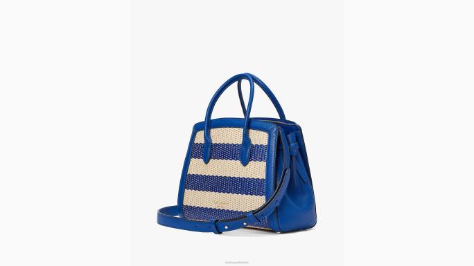žene Kate Spade klasični plavi multi knott prugasta srednja torba pribor 04HN159