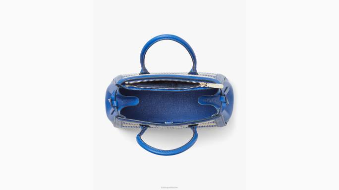 žene Kate Spade klasični plavi multi knott prugasta srednja torba pribor 04HN159