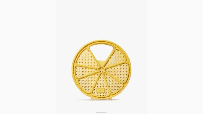 žene Kate Spade maslačak žuti multi lemon drop torba s gornjom ručkom od rafije pribor 04HN197