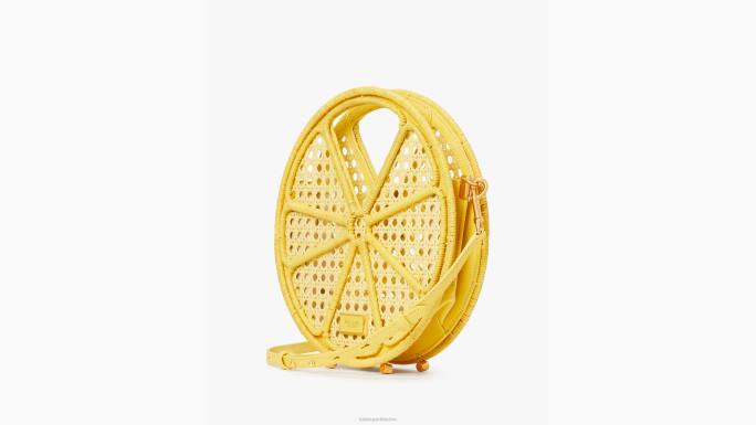 žene Kate Spade maslačak žuti multi lemon drop torba s gornjom ručkom od rafije pribor 04HN197