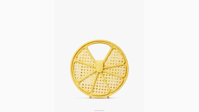žene Kate Spade maslačak žuti multi lemon drop torba s gornjom ručkom od rafije pribor 04HN197