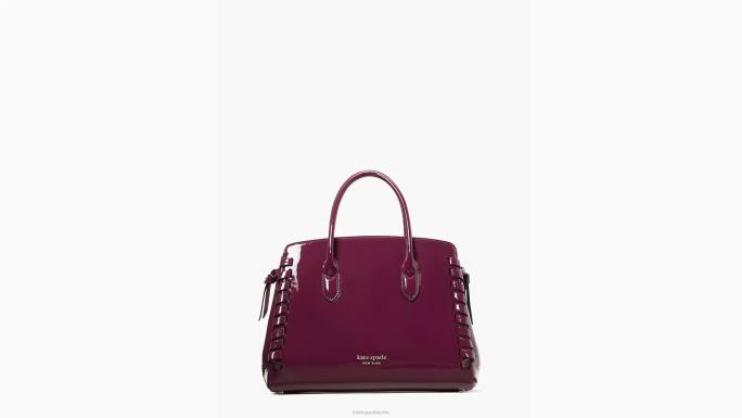 žene Kate Spade perzefona ljubičasta srednja torba od lakovane kože s šivanim šavovima pribor 04HN332