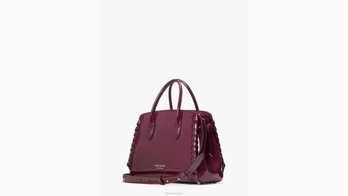 žene Kate Spade perzefona ljubičasta srednja torba od lakovane kože s šivanim šavovima pribor 04HN332