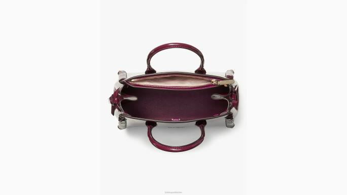 žene Kate Spade perzefona ljubičasta srednja torba od lakovane kože s šivanim šavovima pribor 04HN332