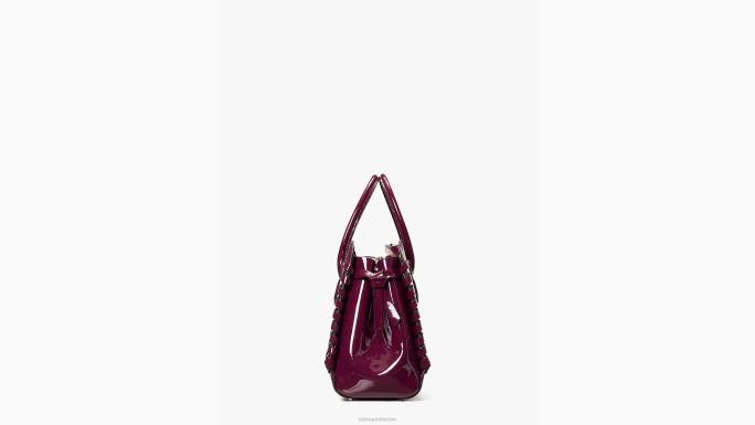 žene Kate Spade perzefona ljubičasta srednja torba od lakovane kože s šivanim šavovima pribor 04HN332