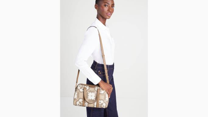 žene Kate Spade prirodni multi cvjetni monogram eleanor srednja torba pribor 04HN316