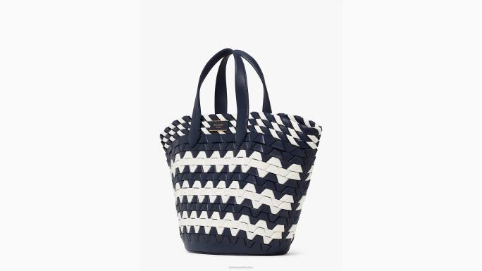 žene Kate Spade blejzer plavi multi mala torba od cik-cak tkane kože pribor 04HN252