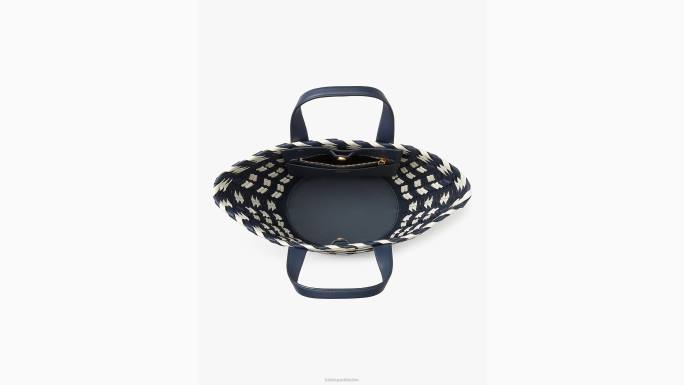 žene Kate Spade blejzer plavi multi mala torba od cik-cak tkane kože pribor 04HN252