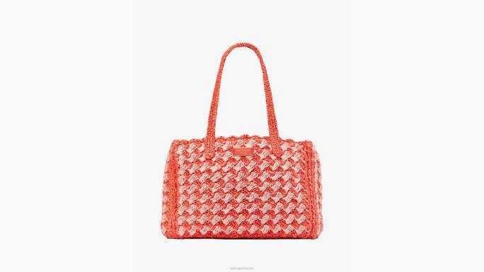 žene Kate Spade bubamara multi visoka plima prugasta heklana torba srednje veličine od rafije pribor 04HN9