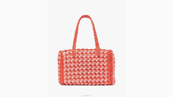 žene Kate Spade bubamara multi visoka plima prugasta heklana torba srednje veličine od rafije pribor 04HN9