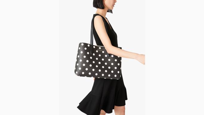 žene Kate Spade crni multi all day sunshine dot large tote pribor 04HN151