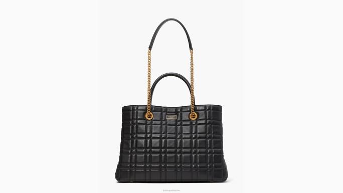žene Kate Spade crno evelyn prošivena srednja preklopna torba za kupovinu pribor 04HN274