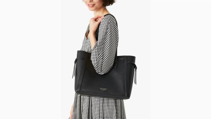 žene Kate Spade crno knott velika torba pribor 04HN302