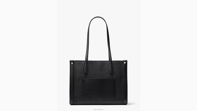 žene Kate Spade crno tržišna srednja torba od šljunčane kože pribor 04HN32