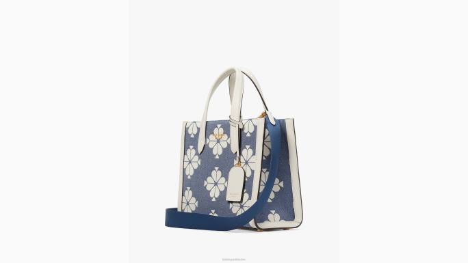 žene Kate Spade halo bijeli multi cvjetna dvobojna platnena manhattan mala torba pribor 04HN286