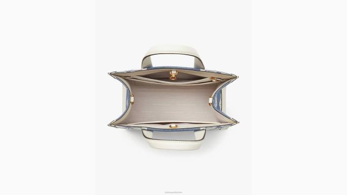 žene Kate Spade halo bijeli multi cvjetna dvobojna platnena manhattan mala torba pribor 04HN286