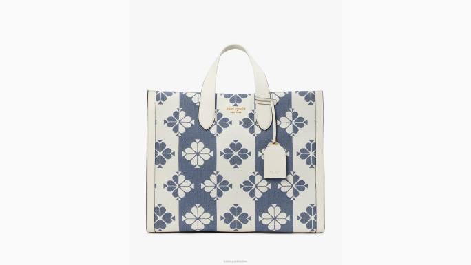 žene Kate Spade halo bijeli multi cvjetna dvobojna platnena manhattan velika torba pribor 04HN186