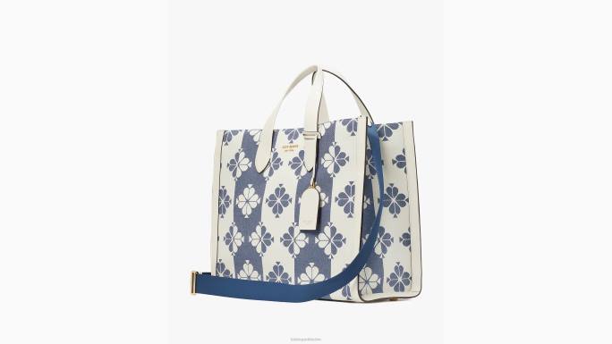 žene Kate Spade halo bijeli multi cvjetna dvobojna platnena manhattan velika torba pribor 04HN186