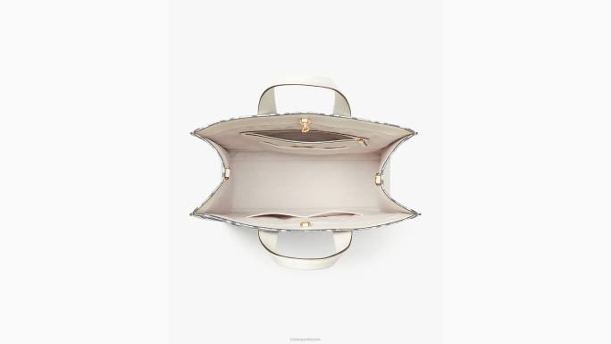 žene Kate Spade halo bijeli multi cvjetna dvobojna platnena manhattan velika torba pribor 04HN186