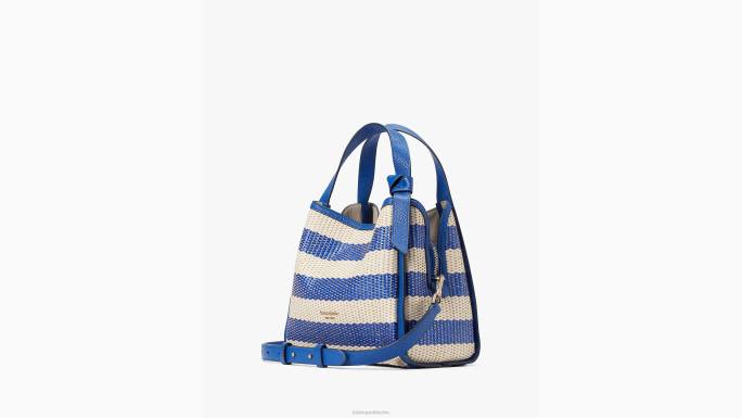 žene Kate Spade klasični plavi multi knott prugasta srednja torba preko tijela pribor 04HN118