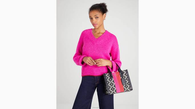 žene Kate Spade krema multi cvijet jacquard pruge manhattan mala torba pribor 04HN261