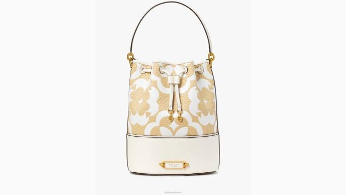 žene Kate Spade krema multi cvjetni monogram rafija gramercy torba srednje veličine pribor 04HN312