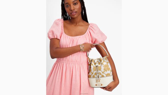 žene Kate Spade krema multi cvjetni monogram rafija gramercy torba srednje veličine pribor 04HN312