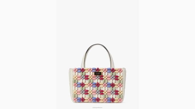 žene Kate Spade krema multi sam ikona mala torbica od rafije s perlama pribor 04HN229