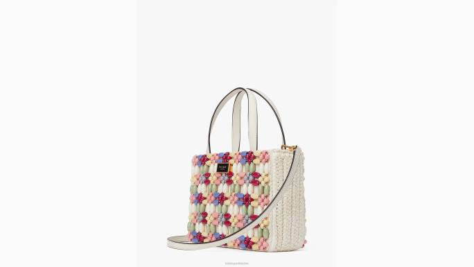 žene Kate Spade krema multi sam ikona mala torbica od rafije s perlama pribor 04HN229