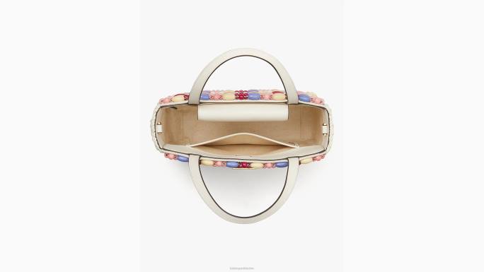 žene Kate Spade krema multi sam ikona mala torbica od rafije s perlama pribor 04HN229