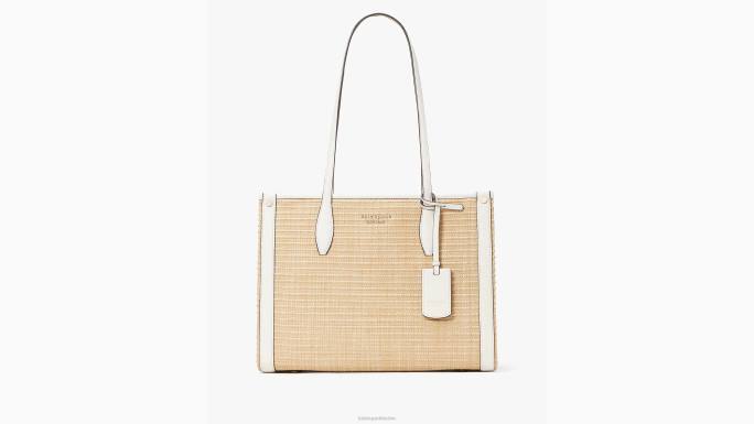 žene Kate Spade krema multi tržišna slamnata srednja torba pribor 04HN27