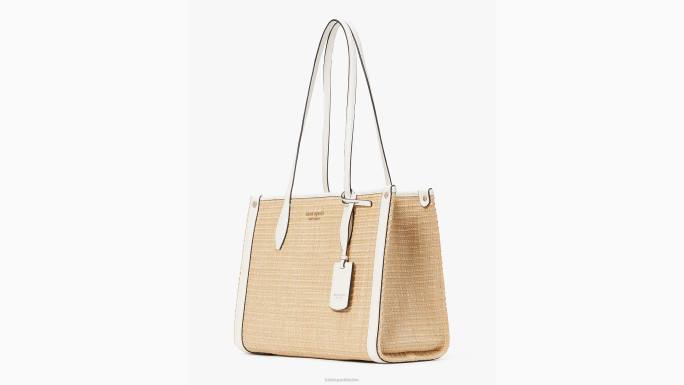 žene Kate Spade krema multi tržišna slamnata srednja torba pribor 04HN27