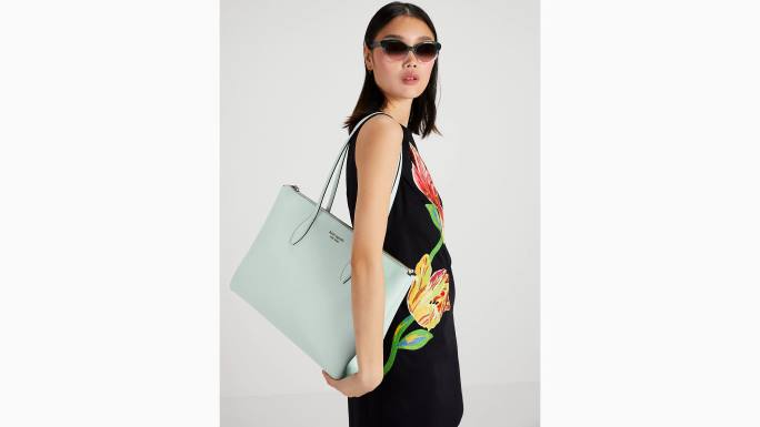 žene Kate Spade kristalno plava cjelodnevna velika torba s patentnim zatvaračem pribor 04HN80