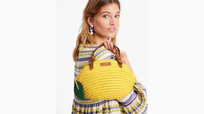 žene Kate Spade maslačak žuti multi 3D torbica preko tijela s slamkom od limuna pribor 04HN94