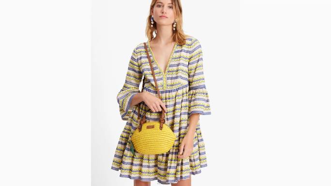 žene Kate Spade maslačak žuti multi 3D torbica preko tijela s slamkom od limuna pribor 04HN94