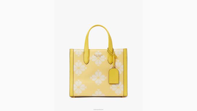 žene Kate Spade maslačak žuti multi cvjetna dvobojna platnena manhattan mala torba pribor 04HN284