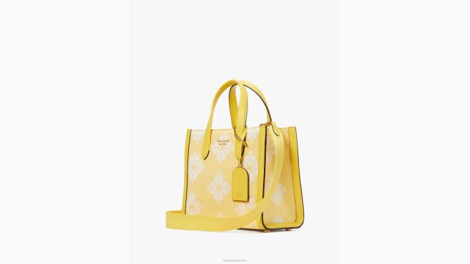 žene Kate Spade maslačak žuti multi cvjetna dvobojna platnena manhattan mala torba pribor 04HN284