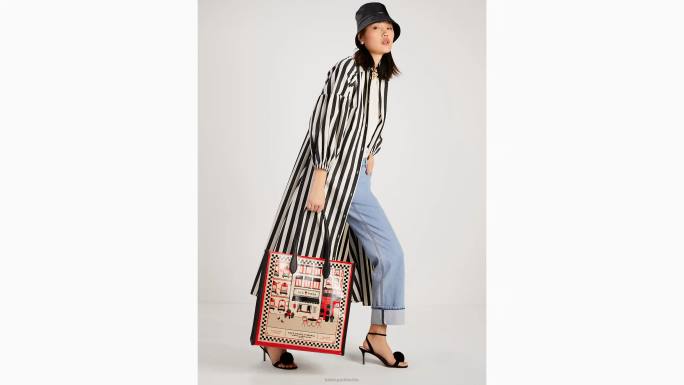 žene Kate Spade multi narezak pizzeria platnena velika gotham torba pribor 04HN209