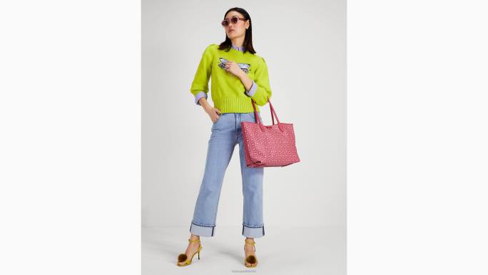 žene Kate Spade pekmez od malina multi cvjetni monogram suton srednja torba pribor 04HN295