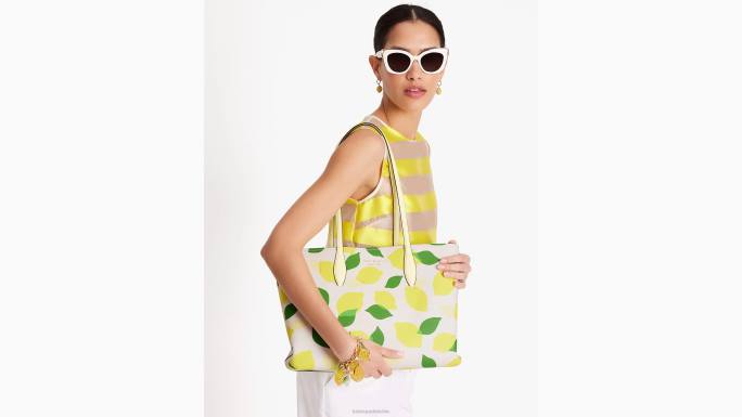 žene Kate Spade pergamena multi cijeli dan lemon toss velika torba pribor 04HN106