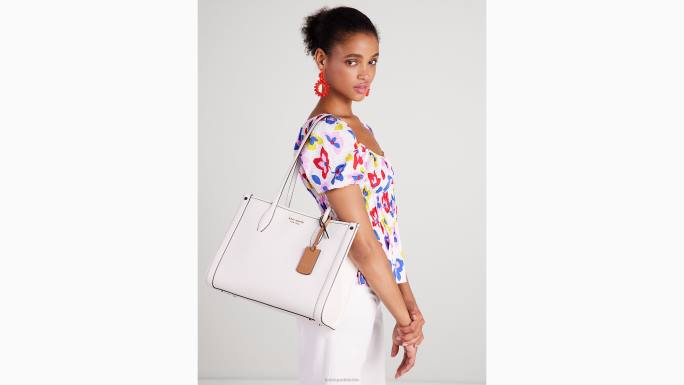 žene Kate Spade pergament tržišna srednja torba od šljunčane kože pribor 04HN31
