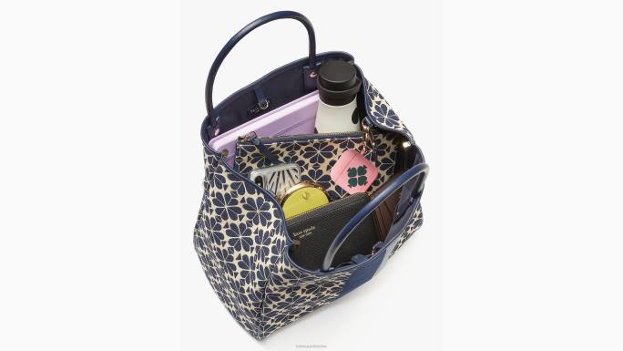 žene Kate Spade plavi multi cvijet jacquard pruga sve srednje torba pribor 04HN158