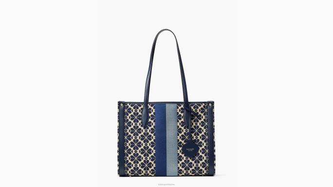 žene Kate Spade plavi multi cvijet jacquard pruga tržišna srednja torba pribor 04HN167