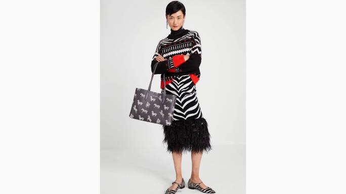 žene Kate Spade ploča multi velika torba s otisnutim cjelodnevnim plesnim zebrama pribor 04HN329