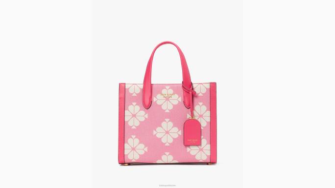 žene Kate Spade pom pom roza multi cvjetna dvobojna platnena manhattan mala torba pribor 04HN287