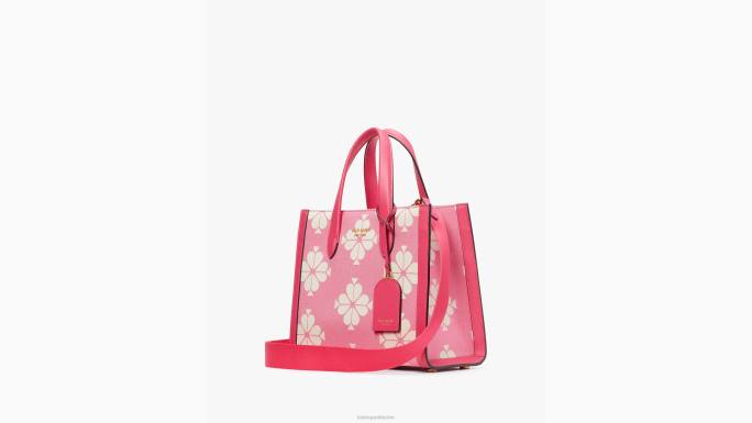 žene Kate Spade pom pom roza multi cvjetna dvobojna platnena manhattan mala torba pribor 04HN287